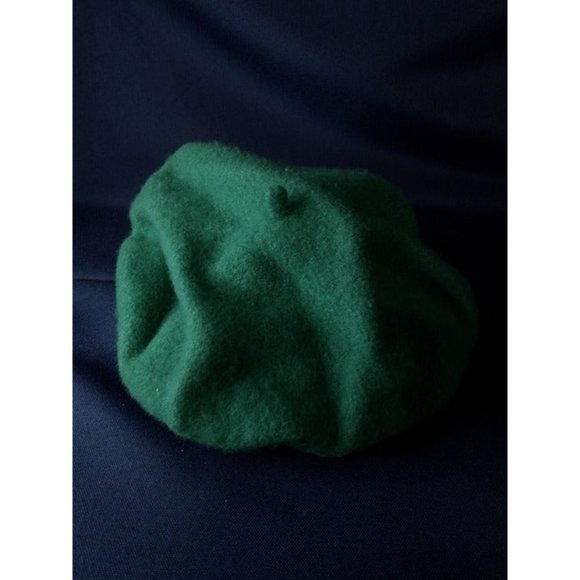 Vintage‎ Green Wool Beret Hat 18" Fit - Picture 1 of 5